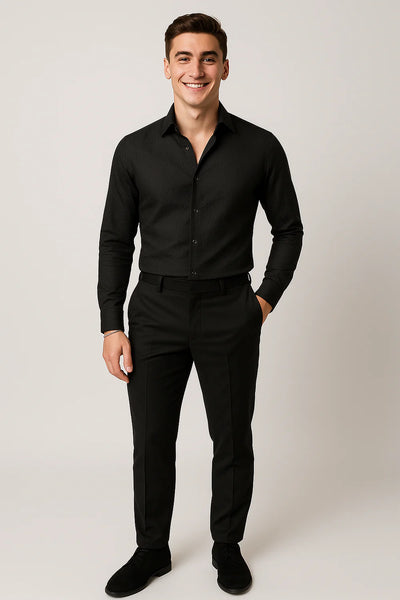 Chemise Classique de Bureau pour Homme – Noir