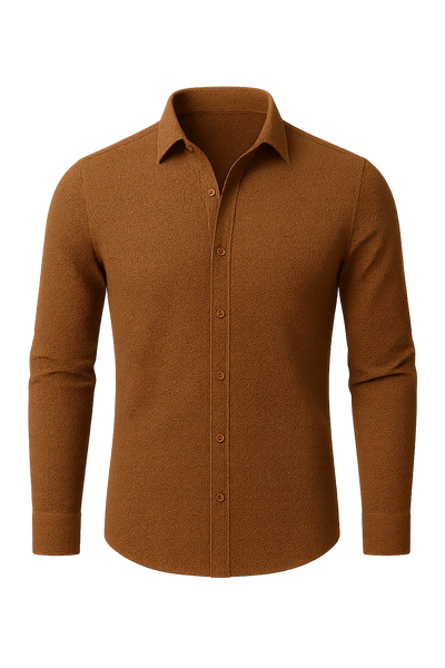 Chemise Classique de Bureau pour Homme – Marron
