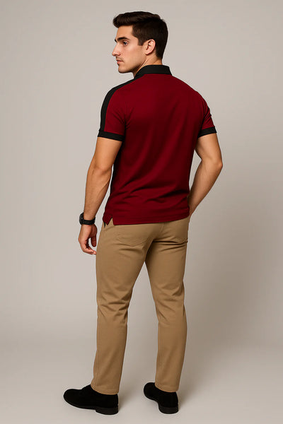 Polo de Bureau Élégant à Manches Courtes pour Homme – Rouge