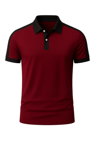 Polo Ajusté d'Été Classique pour Homme – Rouge bordeaux