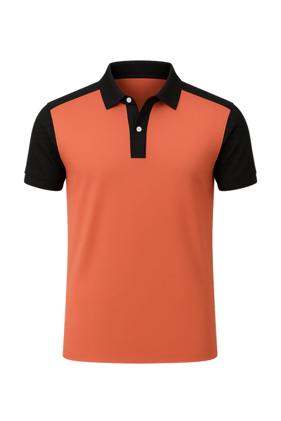 Polo de Bureau Élégant à Manches Courtes pour Homme – Orange