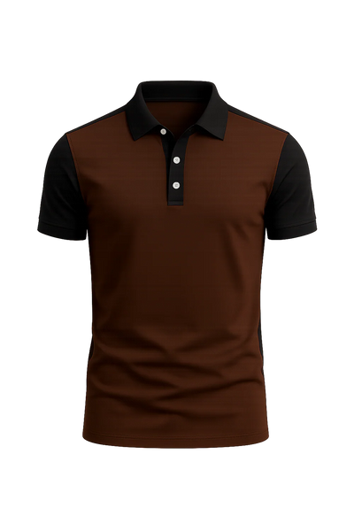 Polo de Bureau Élégant à Manches Courtes pour Homme – Marron