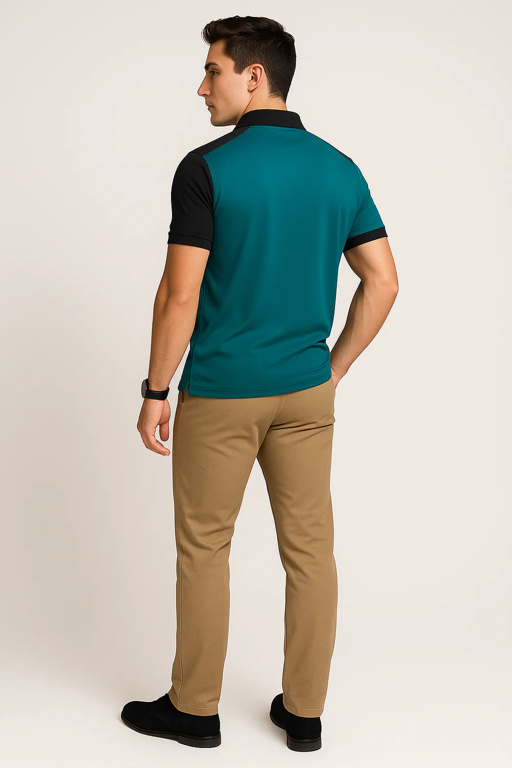 Polo de Bureau Élégant à Manches Courtes pour Homme – Turquoise