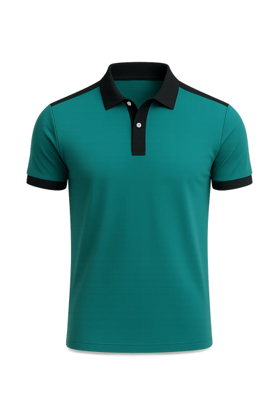 Polo de Bureau Élégant à Manches Courtes pour Homme – Turquoise