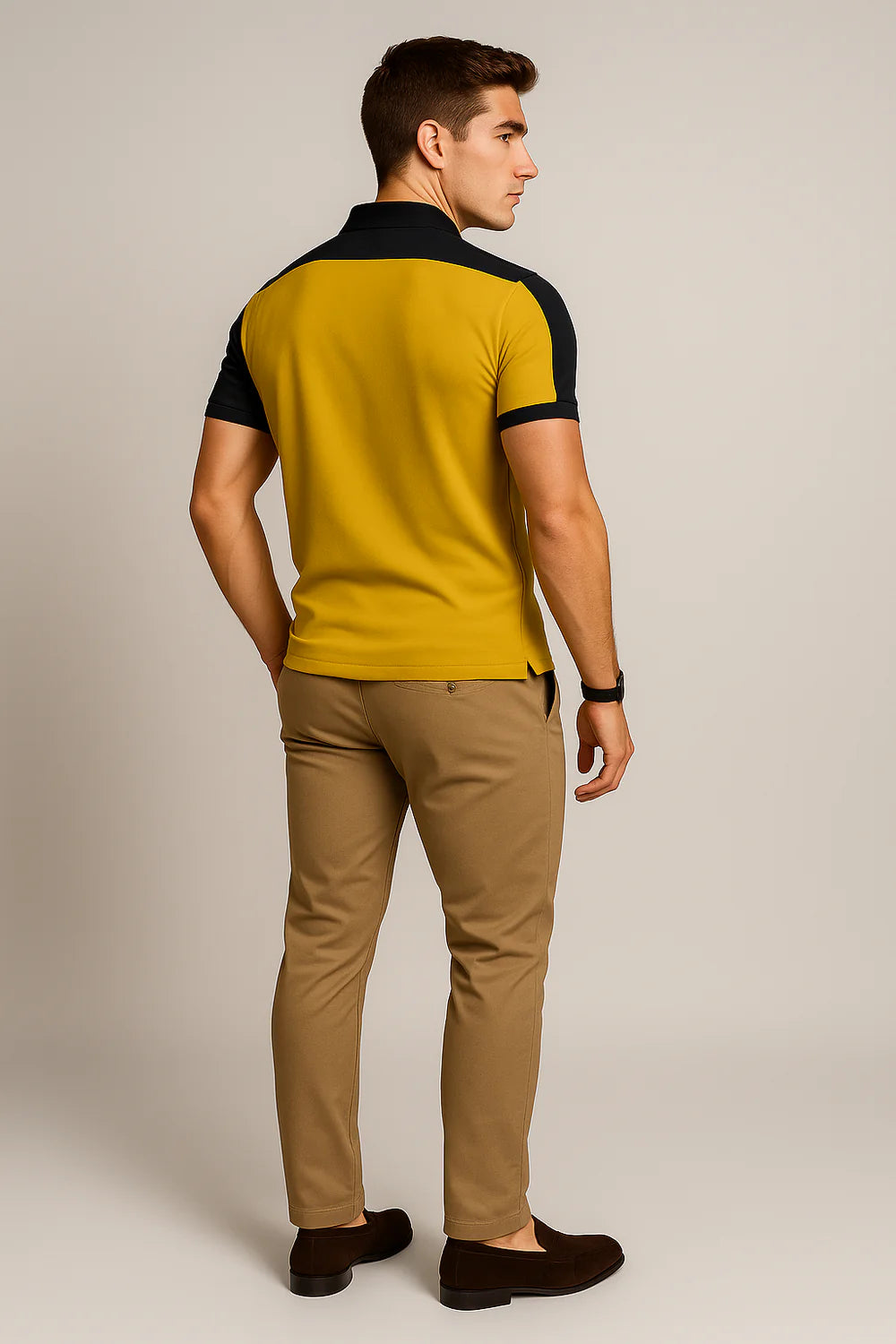 Polo de Bureau Élégant à Manches Courtes pour Homme – Jaune