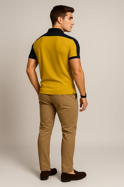 Polo de Bureau Élégant à Manches Courtes pour Homme – Jaune