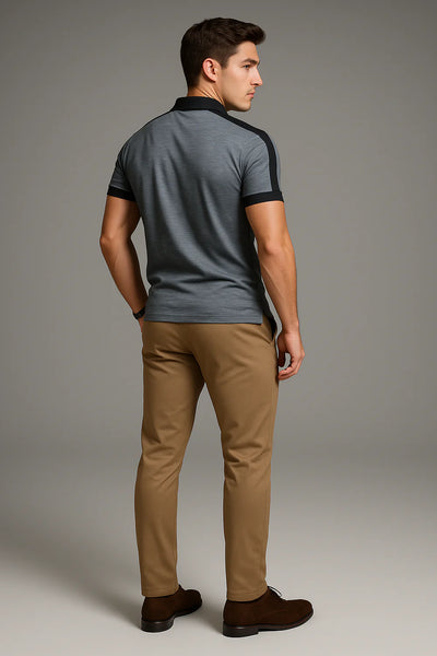 Polo de Bureau Élégant à Manches Courtes pour Homme – Gris