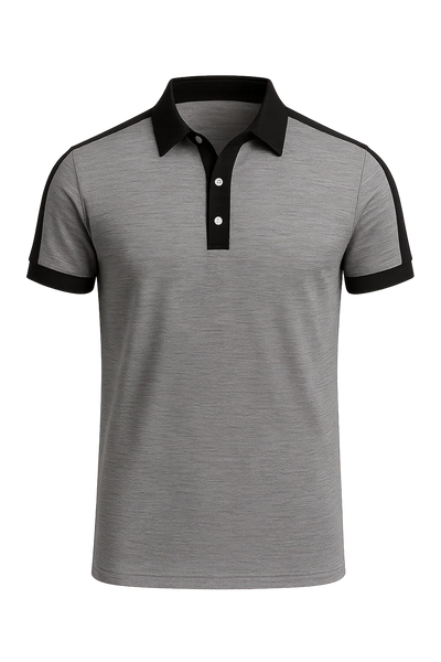 Polo de Bureau Élégant à Manches Courtes pour Homme – Gris