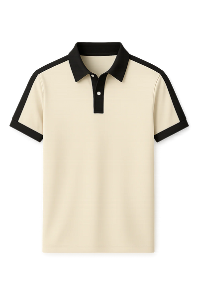 Polo de Bureau Élégant à Manches Courtes pour Homme – Beige