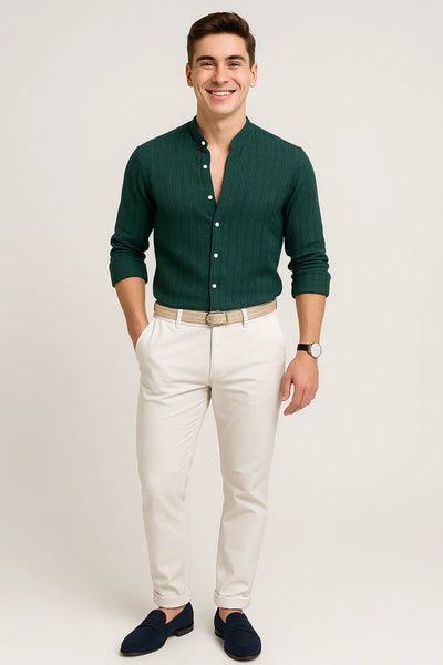 Chemise Élégante à Manches Courtes pour Homme – Vert
