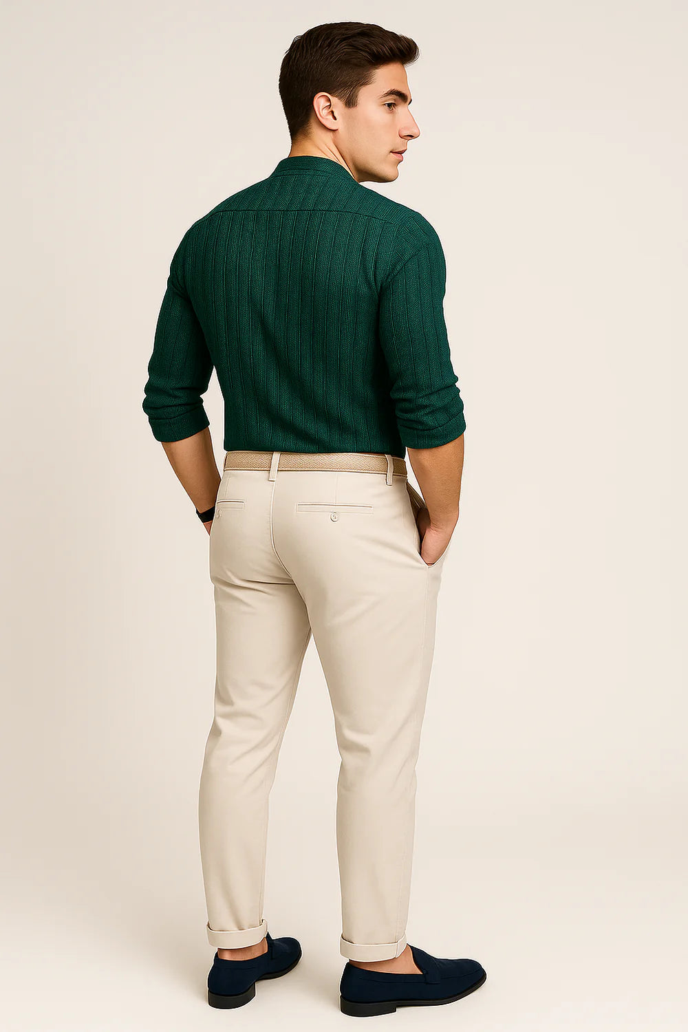 Chemise Élégante à Manches Courtes pour Homme – Vert