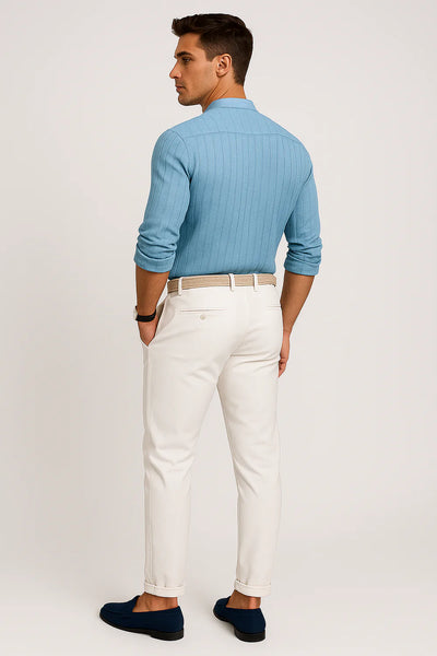 Chemise Élégante à Manches Courtes pour Homme – Bleu clair