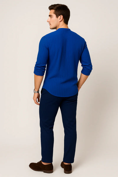 Chemise Élégante à Manches Courtes pour Homme – Bleu