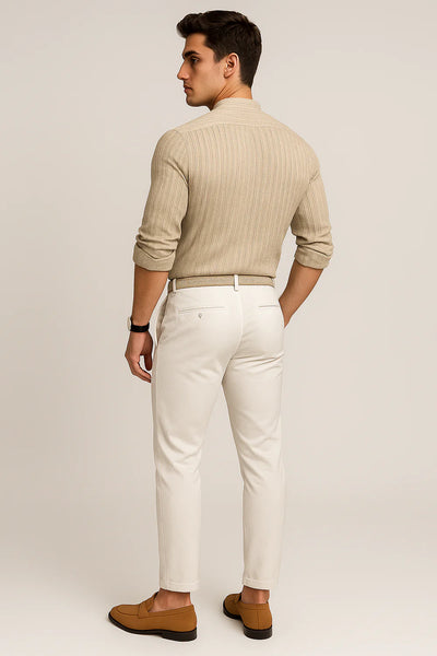 Chemise Élégante à Manches Courtes pour Homme – Beige