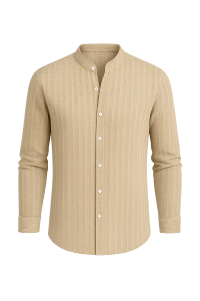 Chemise Élégante à Manches Courtes pour Homme – Beige