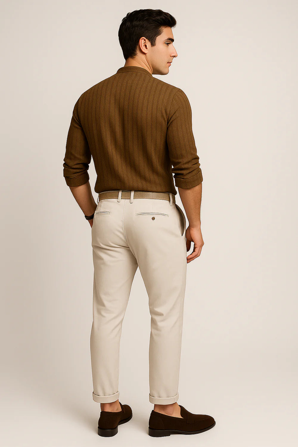 Chemise Élégante à Manches Courtes pour Homme – Marron foncé