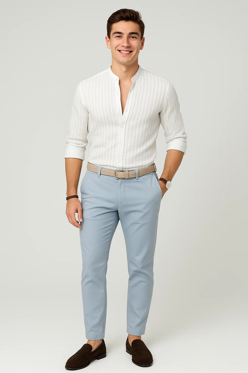 Chemise Élégante à Manches Courtes pour Homme – Blanc