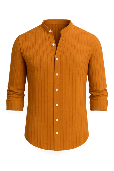 Chemise Élégante à Manches Courtes pour Homme – Orange