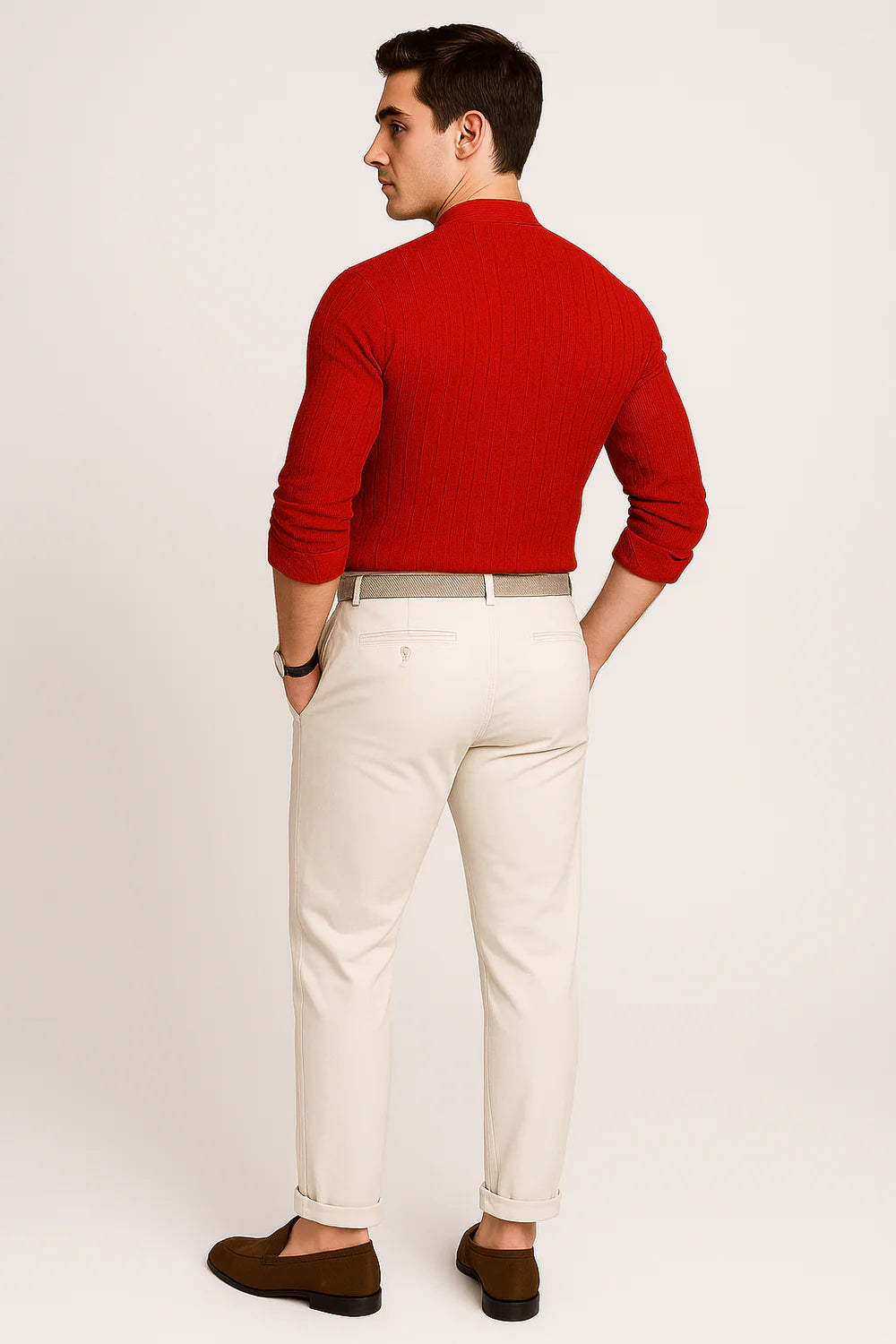 Chemise Élégante à Manches Courtes pour Homme – Rouge