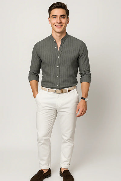 Chemise Élégante à Manches Courtes pour Homme – Gris