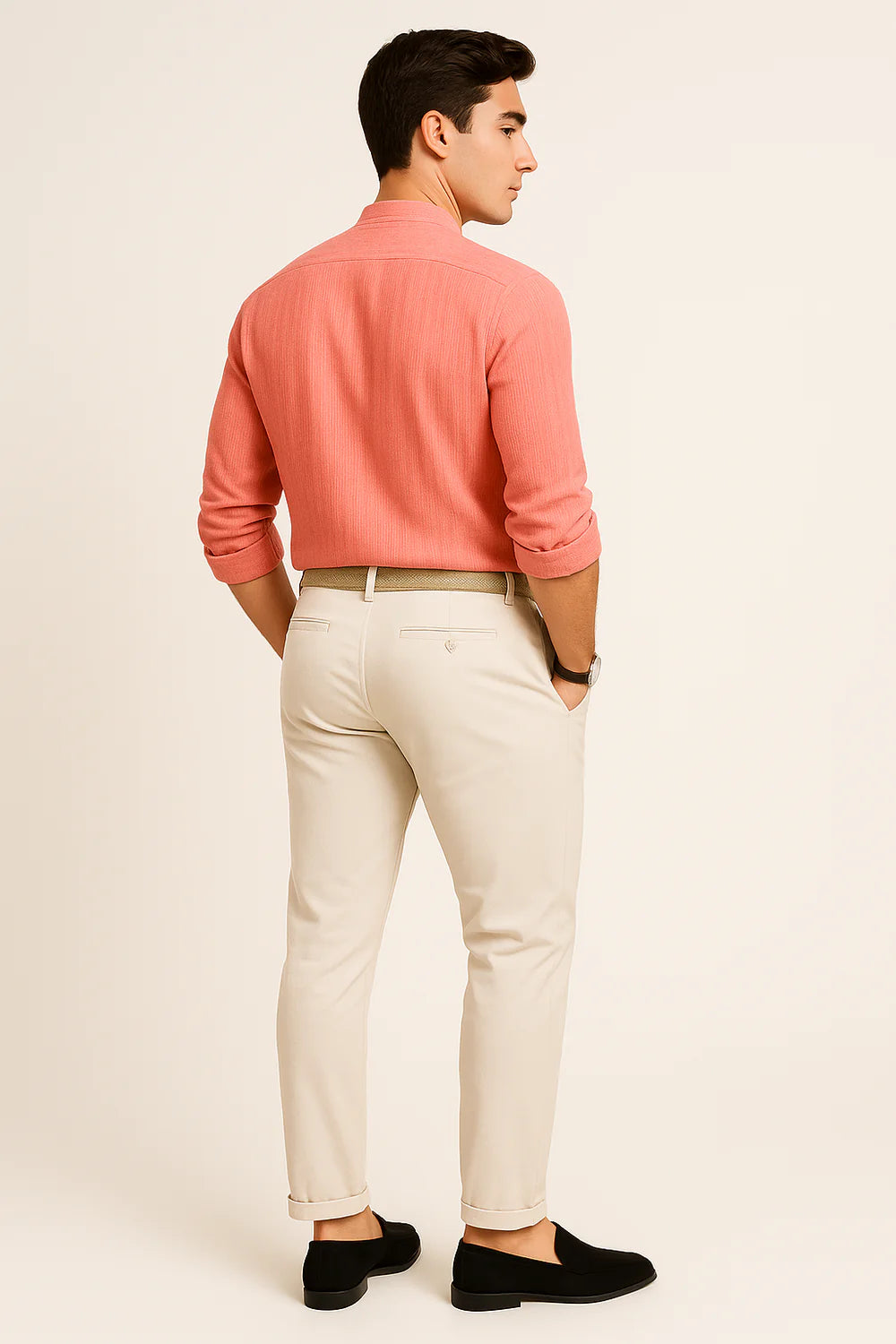 Chemise Élégante à Manches Courtes pour Homme – Rose