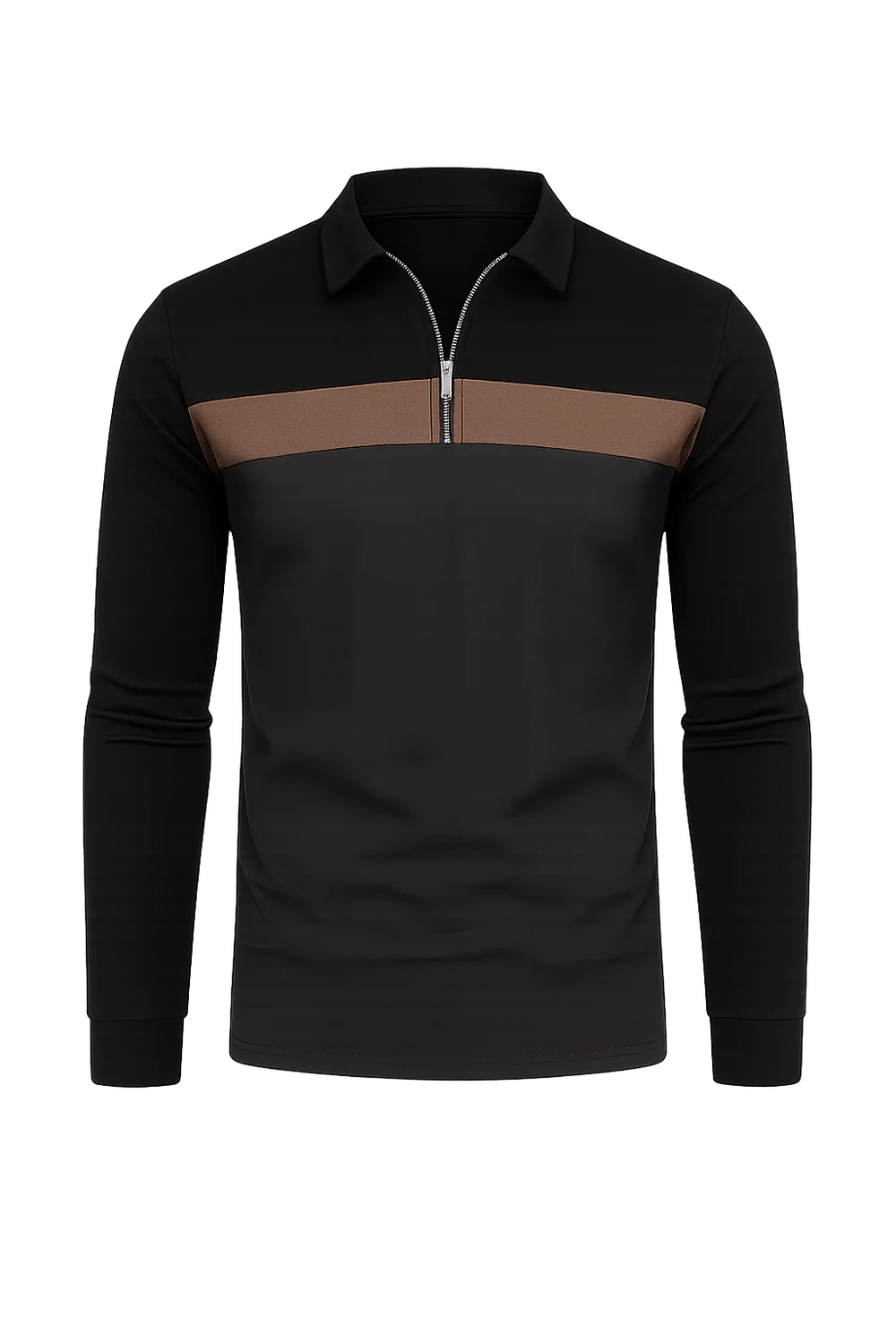 Polo à Manches Longues pour Homme au Style Rétro – Gris foncé