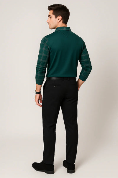 Polo Vintage à Manches Longues pour Homme – Turquoise