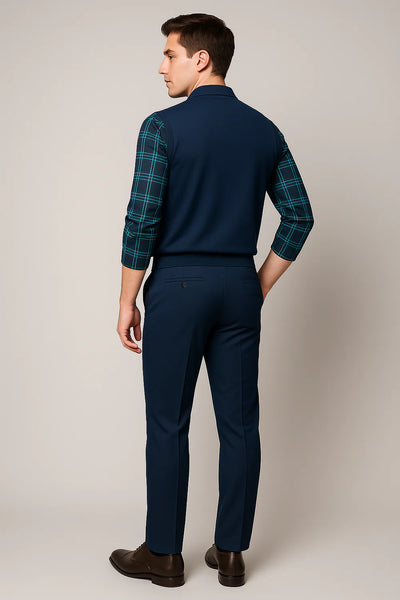 Polo Vintage à Manches Longues pour Homme – Bleu marine