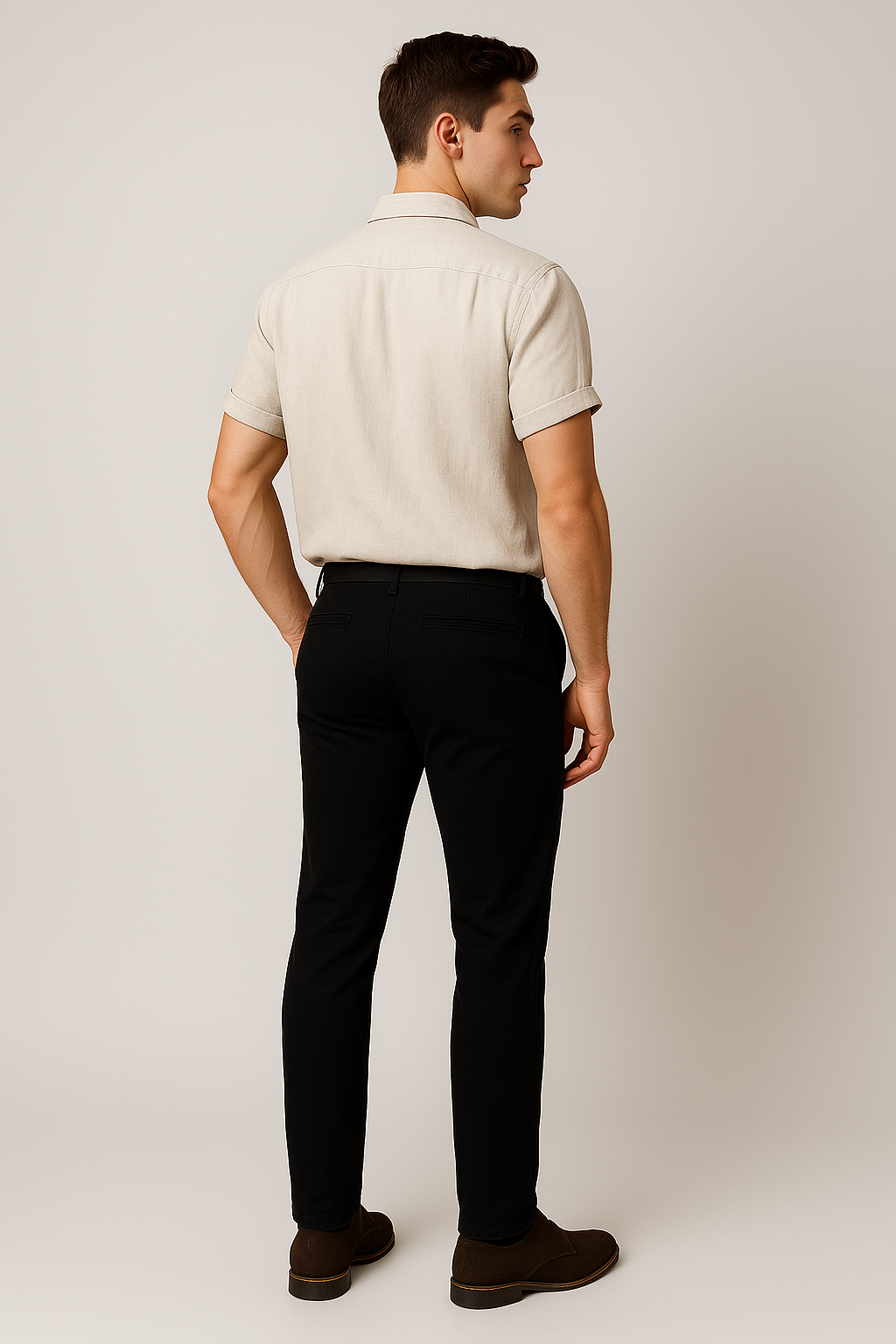 Polo Classique d'Été en Lin pour Homme – Beige