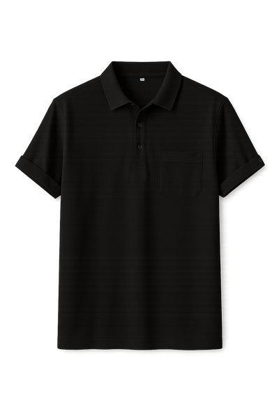 Polo Classique d'Été en Lin pour Homme – Noir