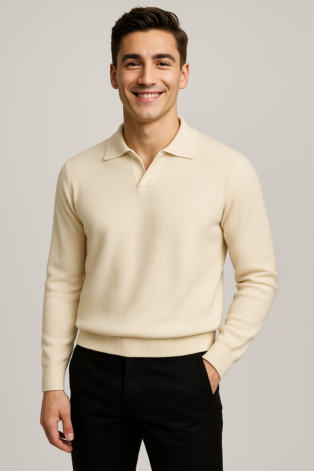 Polo Classique pour Homme – Beige