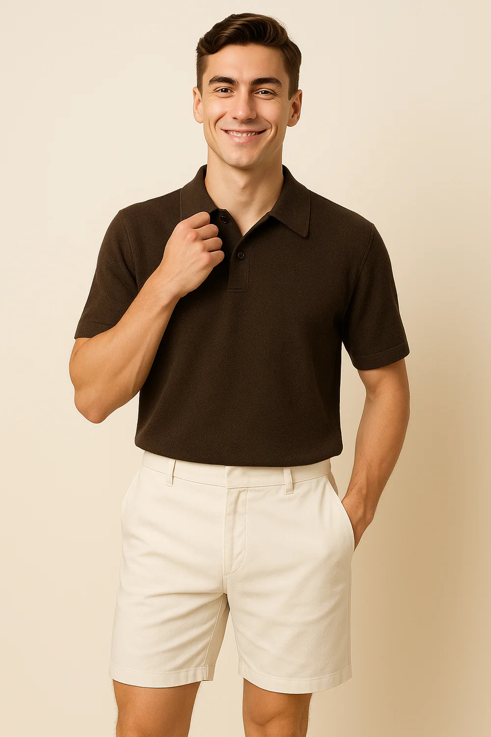Polo Classique d'Été pour Homme – Marron