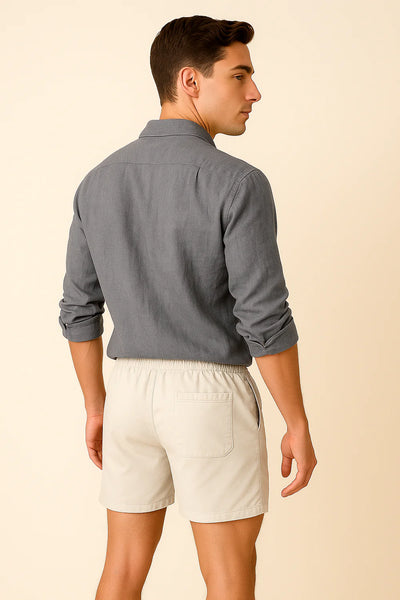 Chemise d'Été Moderne en Lin pour Homme – Gris