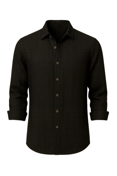 Chemise d'Été Moderne en Lin pour Homme – Noir