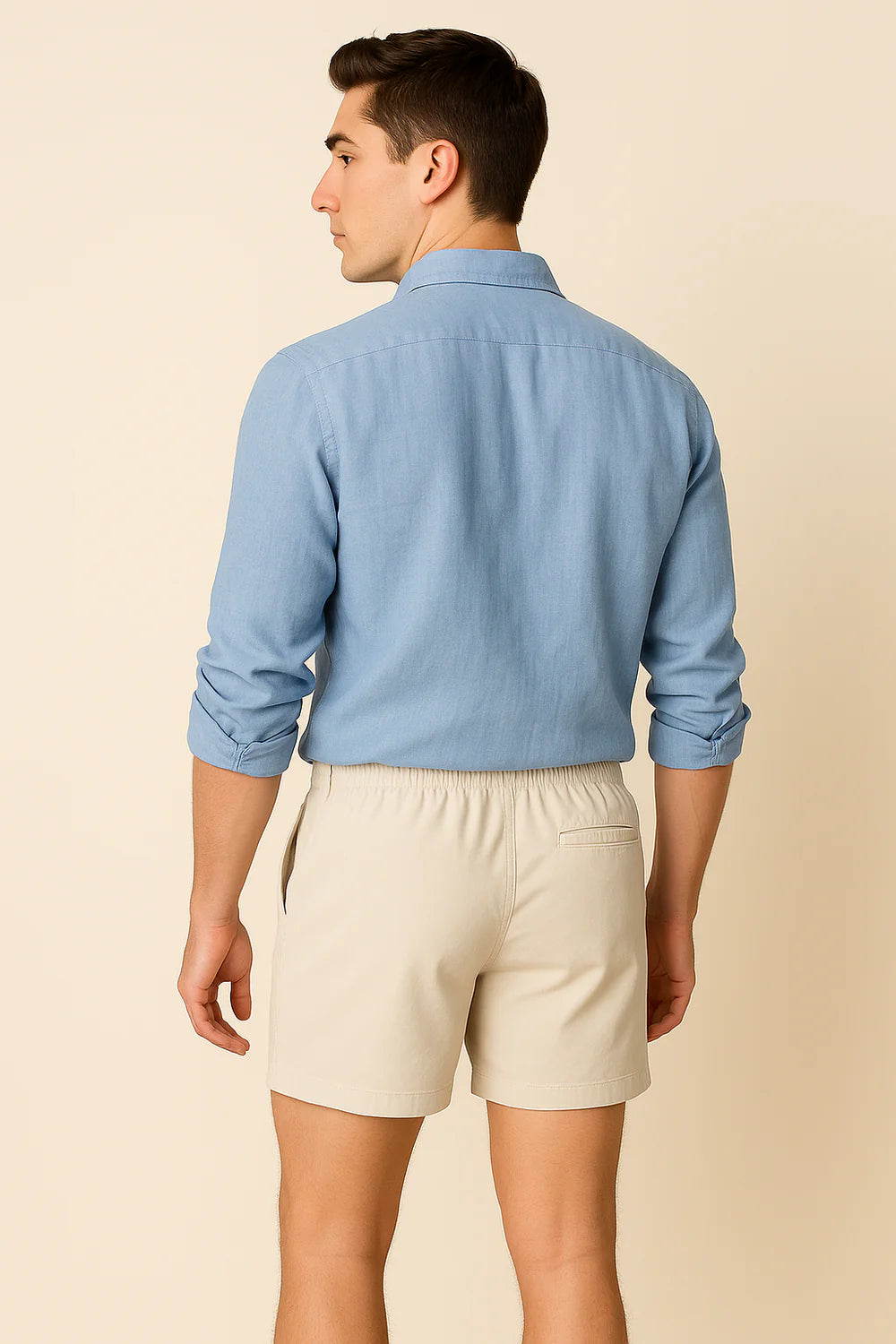Chemise d'Été Moderne en Lin pour Homme – Bleu clair