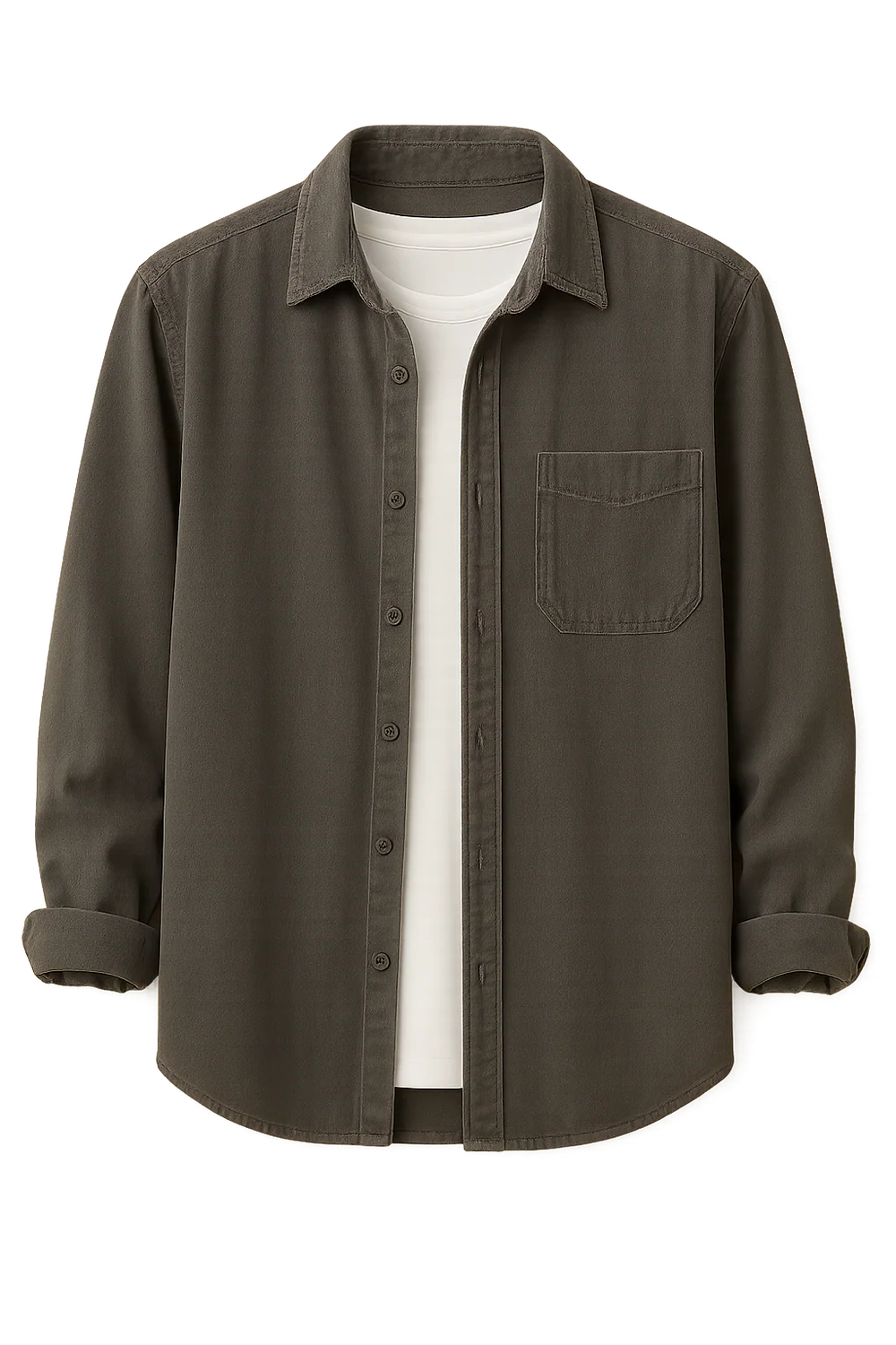 Chemise Rétro en Velours Côtelé pour Homme – Anthracite