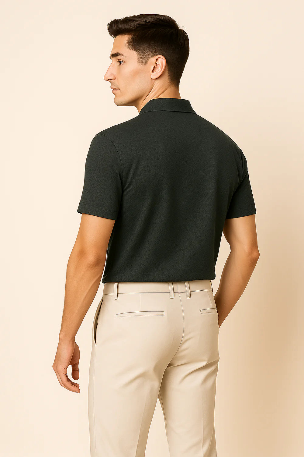 Polo Élégant en Soie pour Homme – Gris