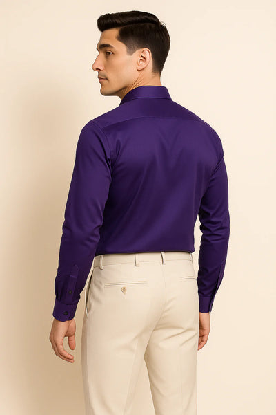 Chemise Classique Extensible et Infroissable pour Homme – Violette