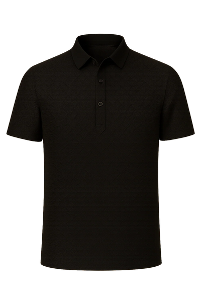 Polo Élégant en Soie pour Homme – Noir