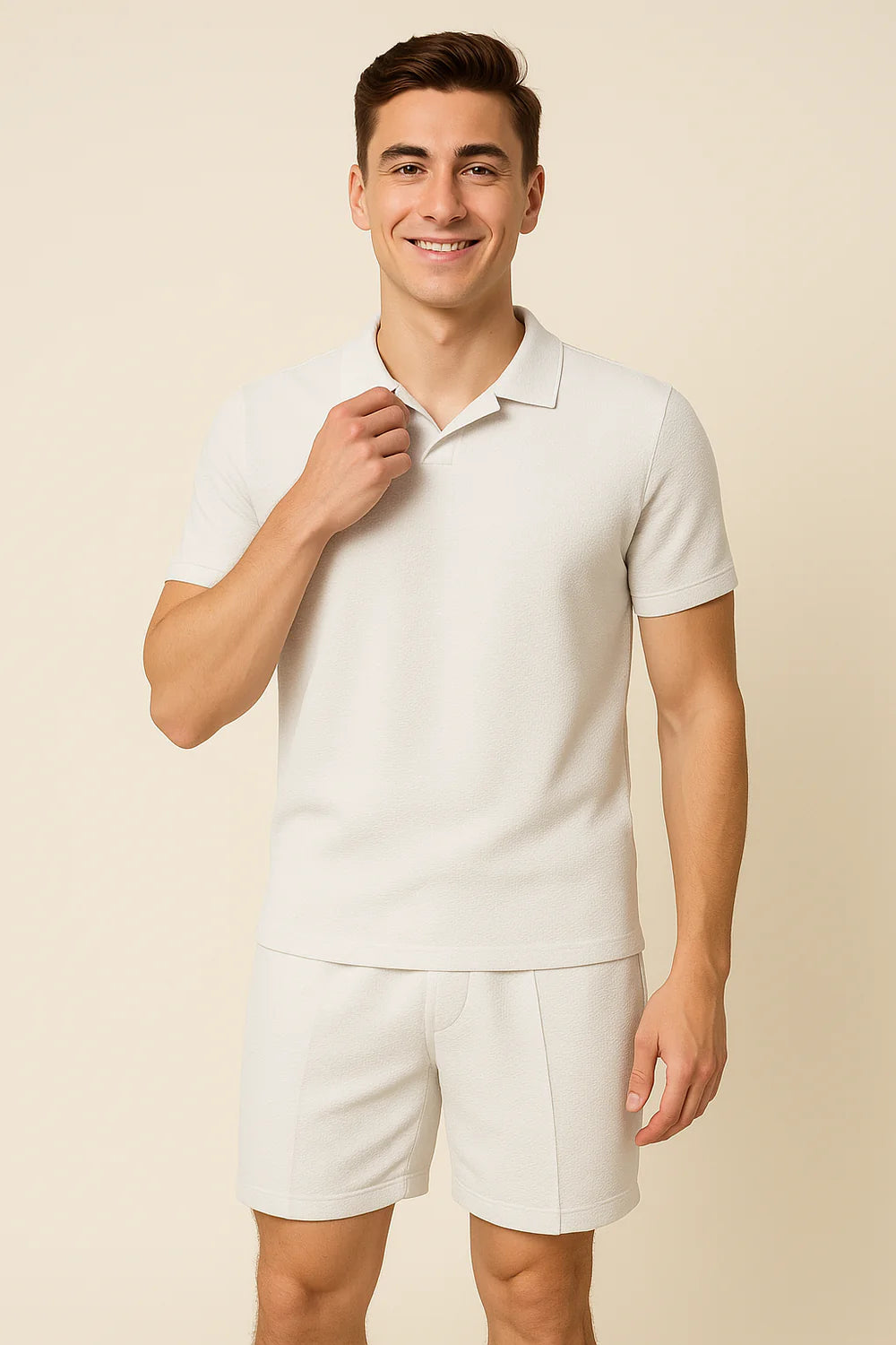 Ensemble Décontracté Estival Tendance pour Homme – Blanc