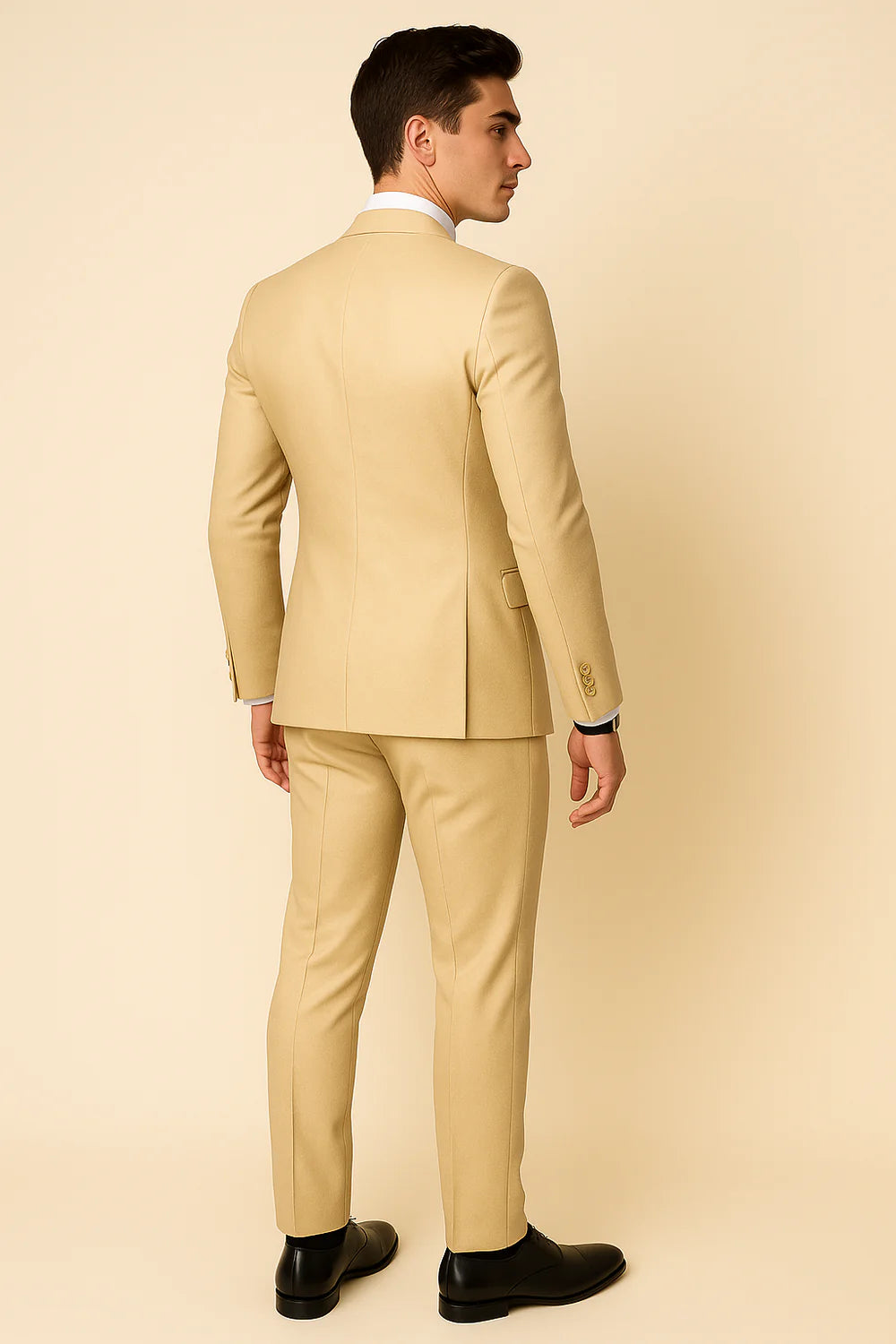 Costume d'été formel 3 pièces en lin pour homme – Beige