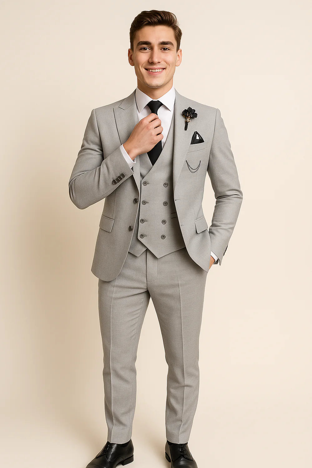 Costume d'affaires moderne 3 pièces pour hommes – Gris