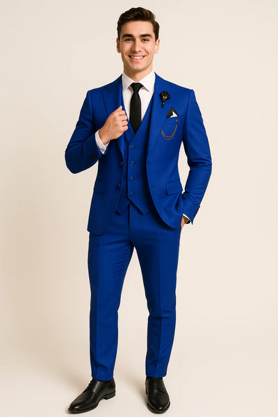Costume d'affaires moderne 3 pièces pour hommes – Bleu