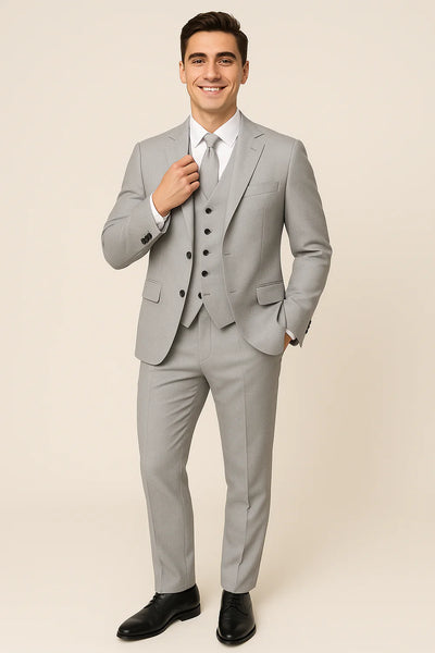 Costume d'affaires moderne 3 pièces pour hommes – Gris clair