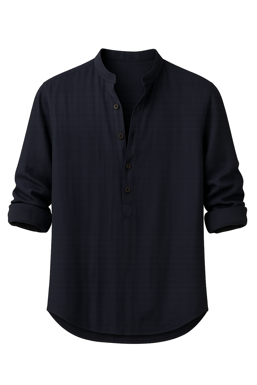 Chemise Élégante d'Été à Manches Longues pour Homme - Bleu marine