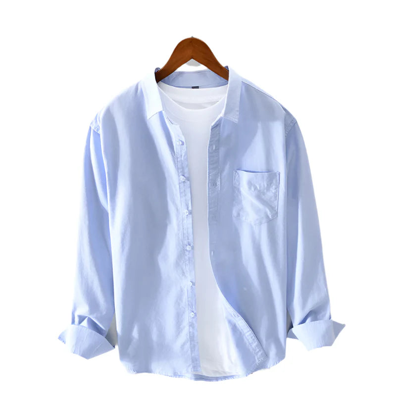 Chemise Oxford d'Été Élégante pour Homme – Bleu clair