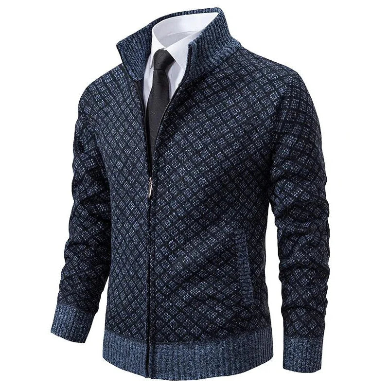 Pull Zippé Homme – Maille Texturée avec Finition Moderne