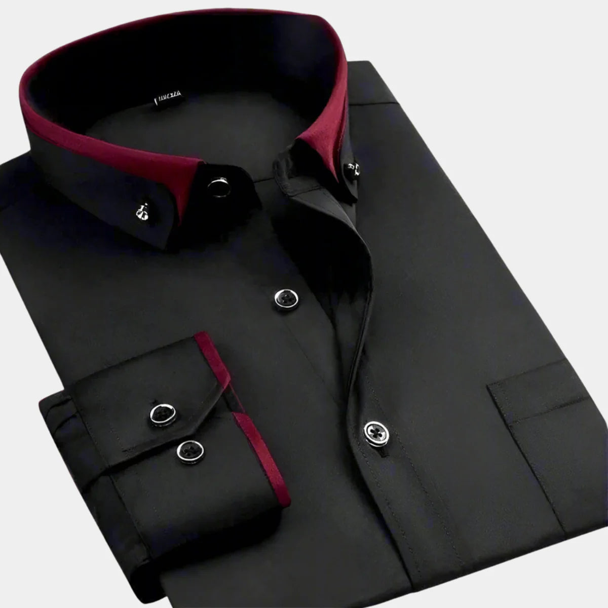 Chemise Manches Longues Homme – Design Classique à Col Contrastant