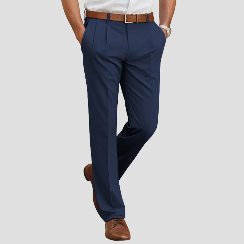 Pantalon Classique pour Homme – Coupe Droite Moderne avec Plis sur le Devant