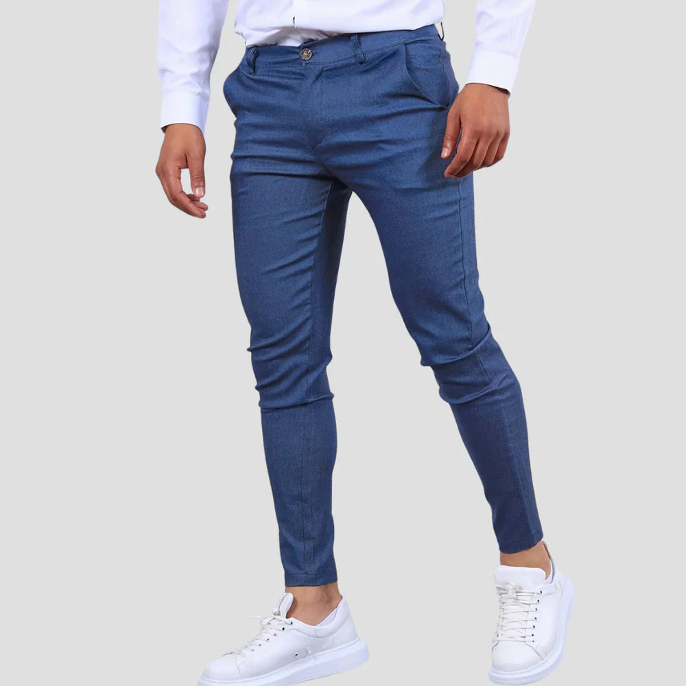 Pantalon Slim Classique pour Homme avec Détails Raffinés